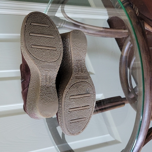 Spring Brown Wedge Boot with Gold/Brass Buckle - Picture 7 of 8